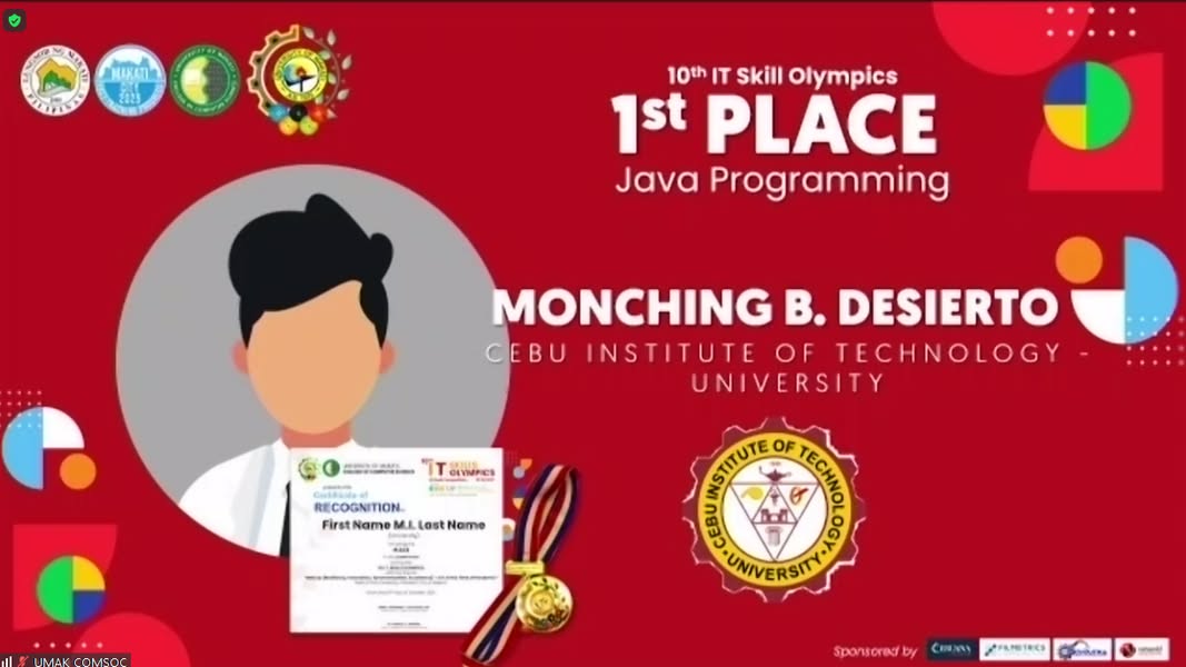 CIT CCS Facebook Post - IT Olympics Java Winner