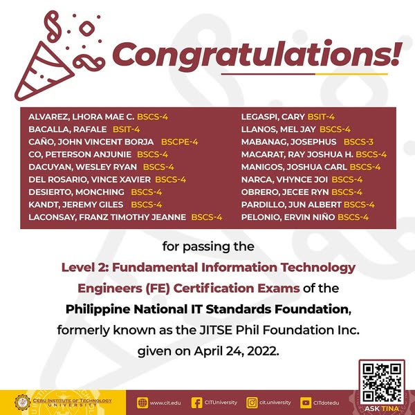 CIT University Facebook Post - Academic Excellence